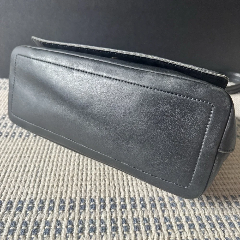 Vintage Coach Legacy 1991 Costa Rica Black Leather Flap Shoulder Bag 9828